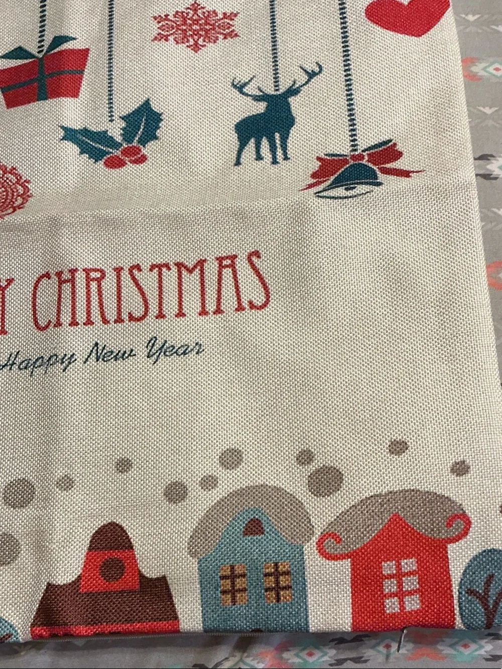 Merry Christmas Holiday Throw Blanket - Red & Teal